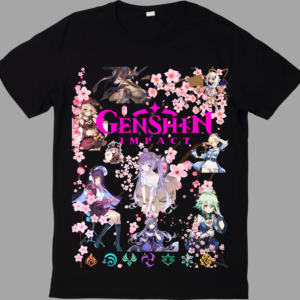 Genshin Impact Sakura Blossom T-Shirt – Anime-Inspired Gamer Tee